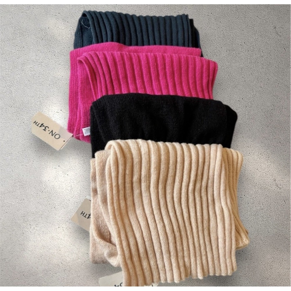Set Of 4 On 34th Women's Wide-Ribbed Solid Knit Scarf MSRP $168
